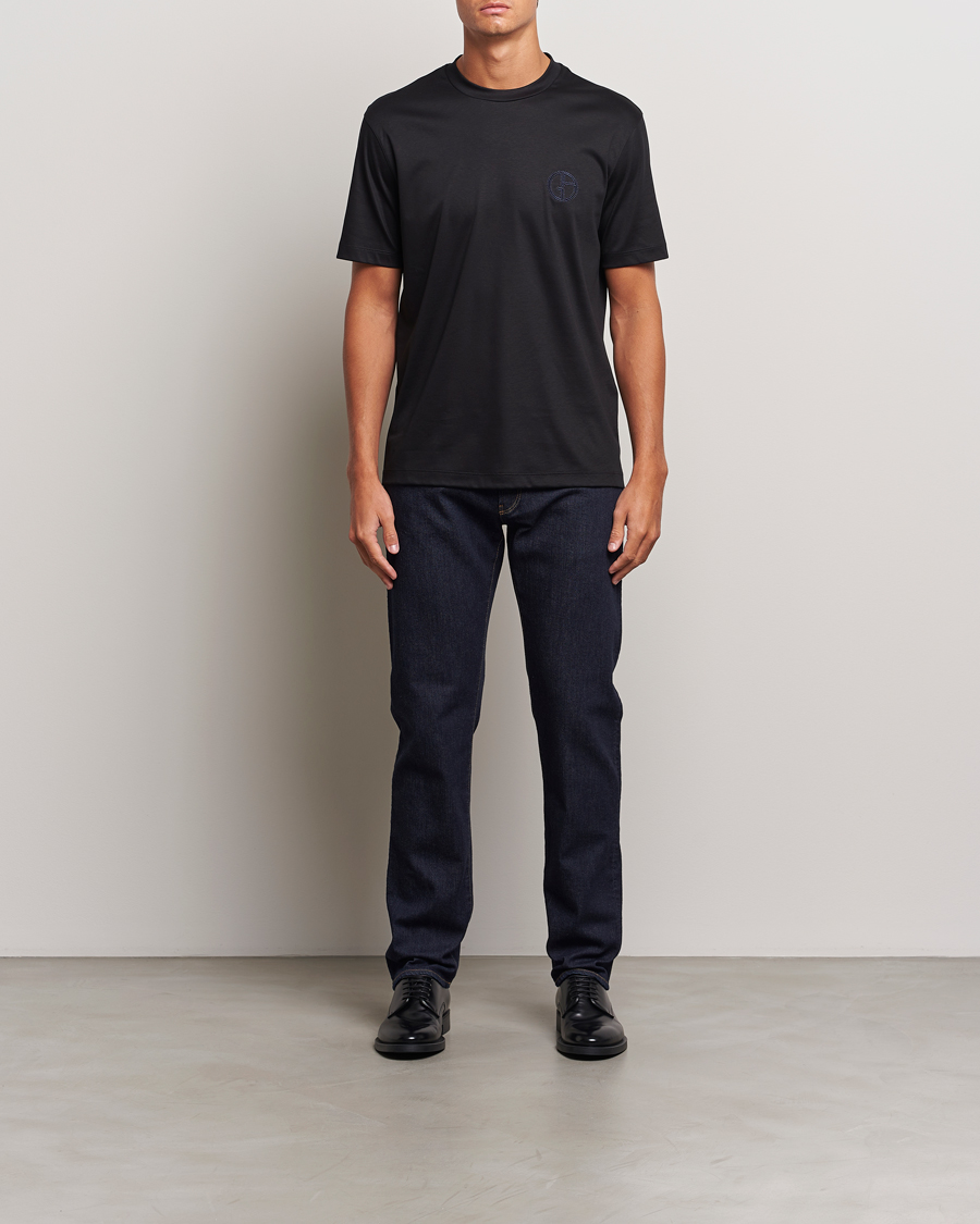 Mies | T-paidat | Giorgio Armani | Embroidered Monogram T-Shirt Black