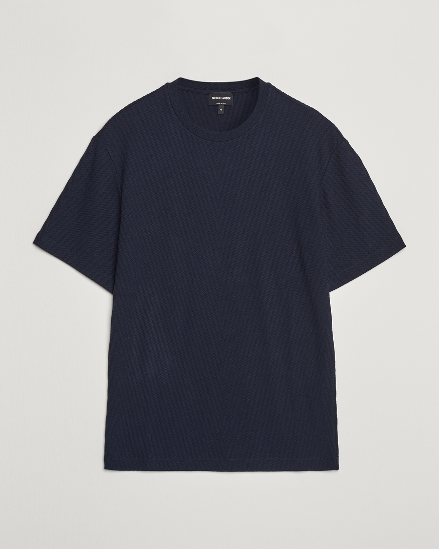 Mies | T-paidat | Giorgio Armani | Viscose/Cashmere T-Shirt Midnight