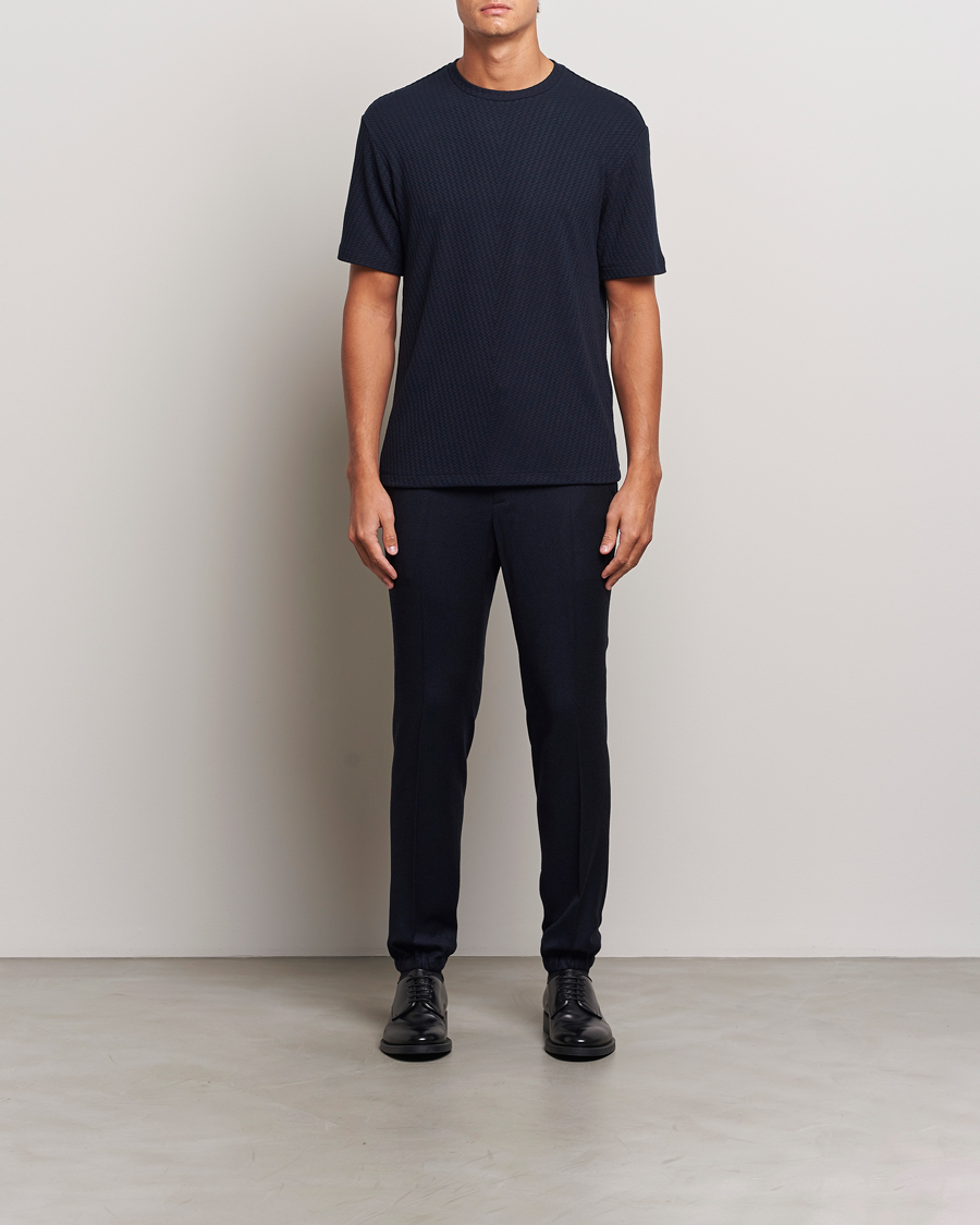 Mies | T-paidat | Giorgio Armani | Viscose/Cashmere T-Shirt Midnight