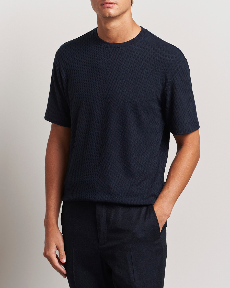 Mies | T-paidat | Giorgio Armani | Viscose/Cashmere T-Shirt Midnight
