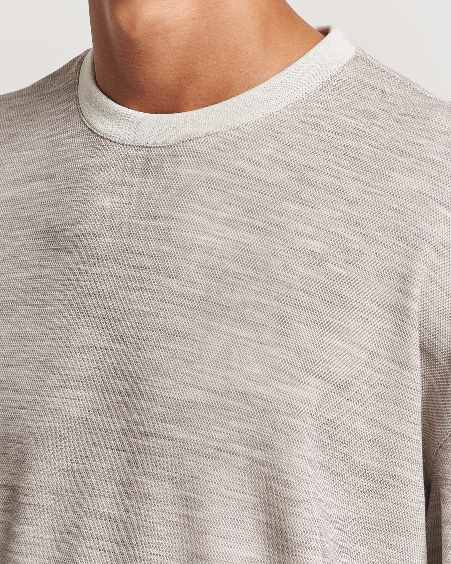 Mies | Puserot | Giorgio Armani | Light Wool Crew Neck Light Beige