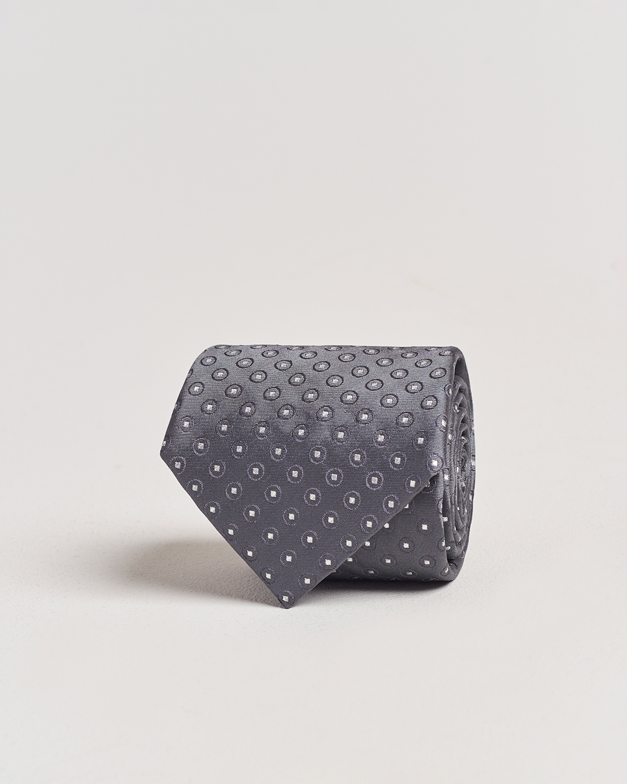 Mies | Giorgio Armani Jacquard Dot Silk Tie Steel Grey | Giorgio Armani | Jacquard Dot Silk Tie Steel Grey