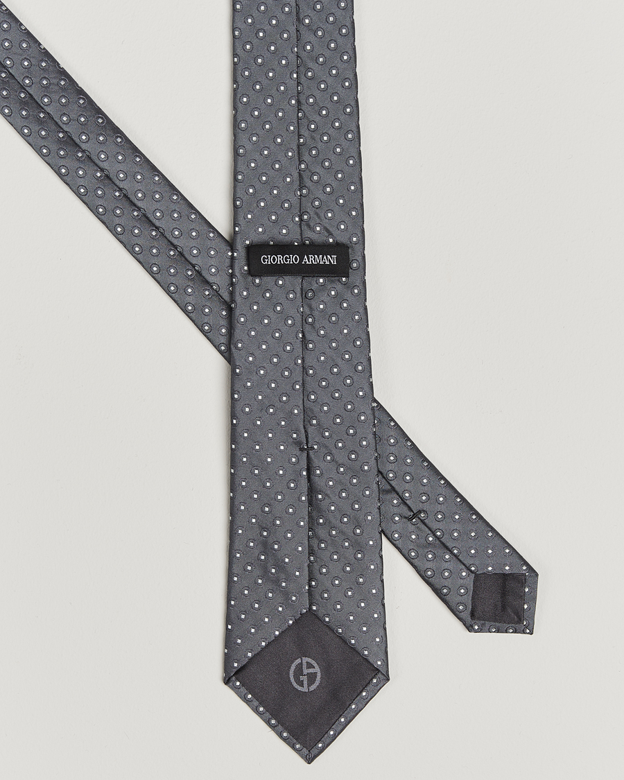 Mies | Giorgio Armani Jacquard Dot Silk Tie Steel Grey | Giorgio Armani | Jacquard Dot Silk Tie Steel Grey