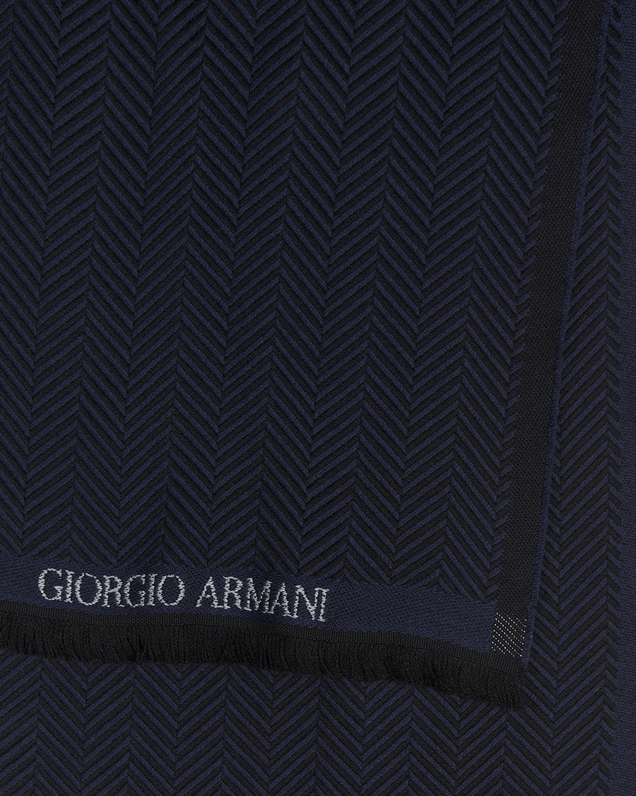 Mies | Giorgio Armani Wool Chevron Scarf Navy | Giorgio Armani | Wool Chevron Scarf Navy