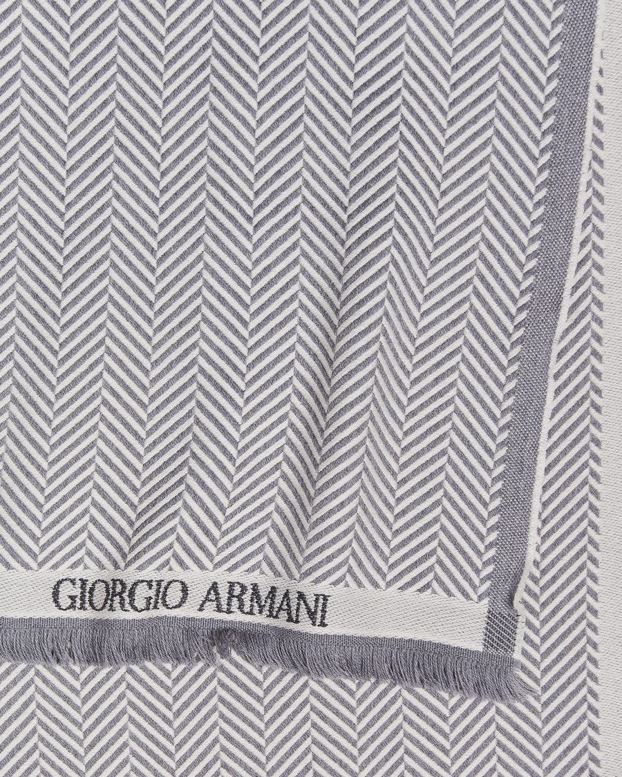 Mies | Giorgio Armani Wool Chevron Scarf Light Grey | Giorgio Armani | Wool Chevron Scarf Light Grey