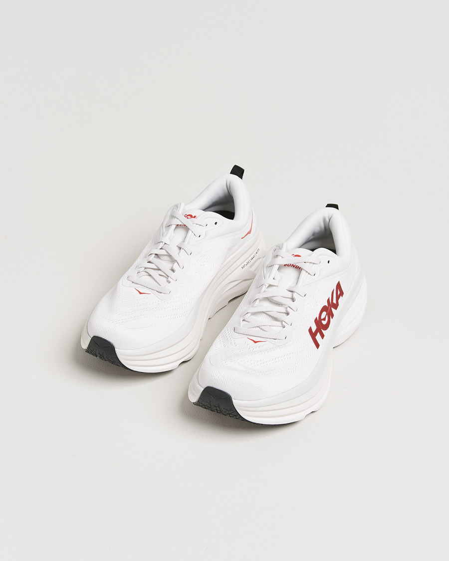 Mies | Hoka Bondi 8 White/Vermillion | Hoka | Bondi 8 White/Vermillion