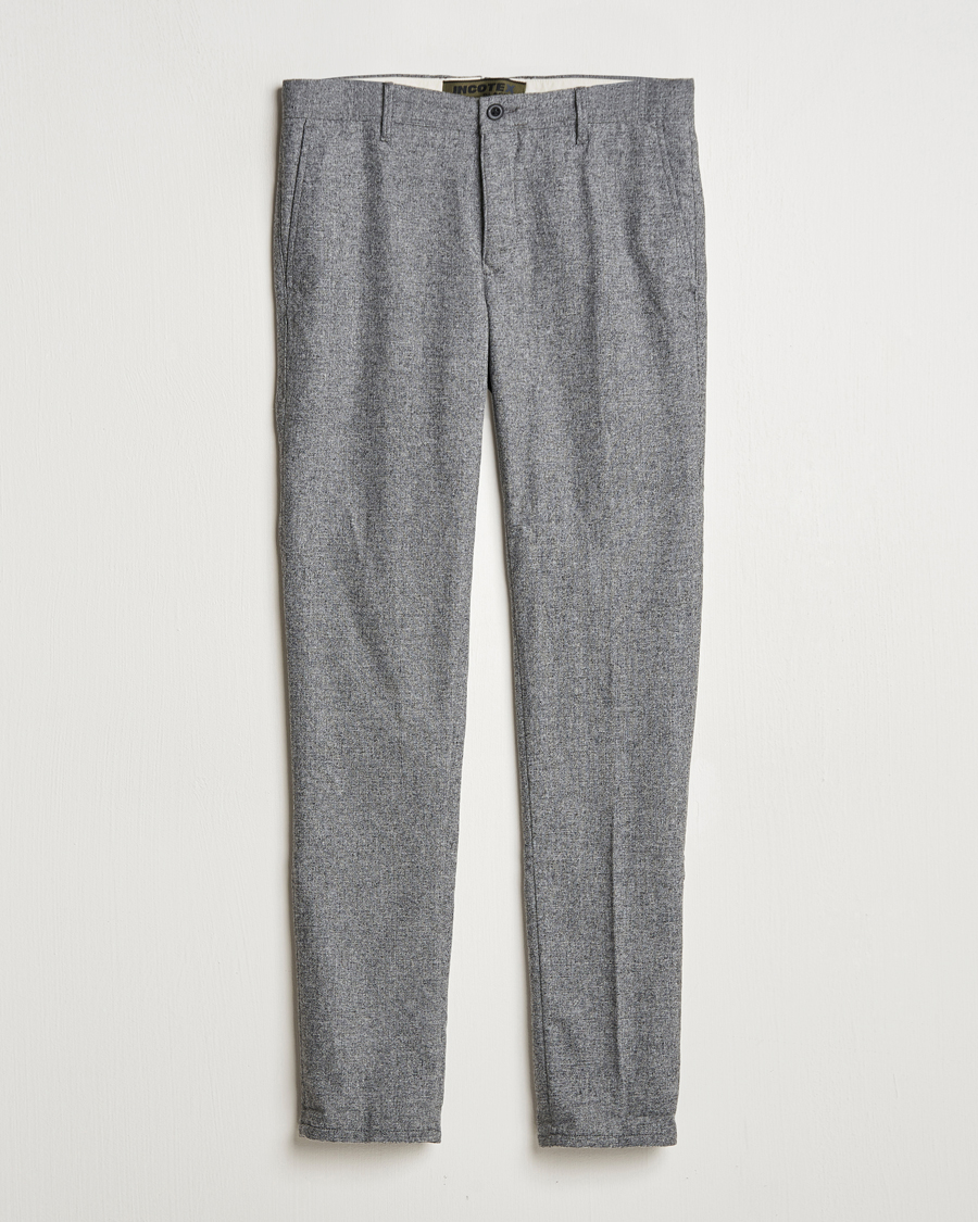 Mies | Housut | Incotex | Slim Fit Washed Wool Stretch Slacks Light Grey