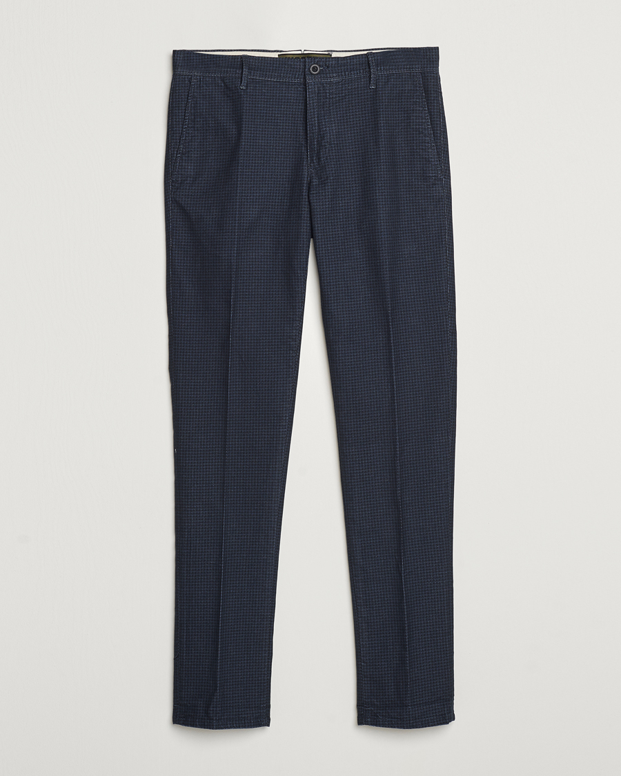 Mies | Housut | Incotex | Slim Fit Houndstooth Stretch Slacks Navy