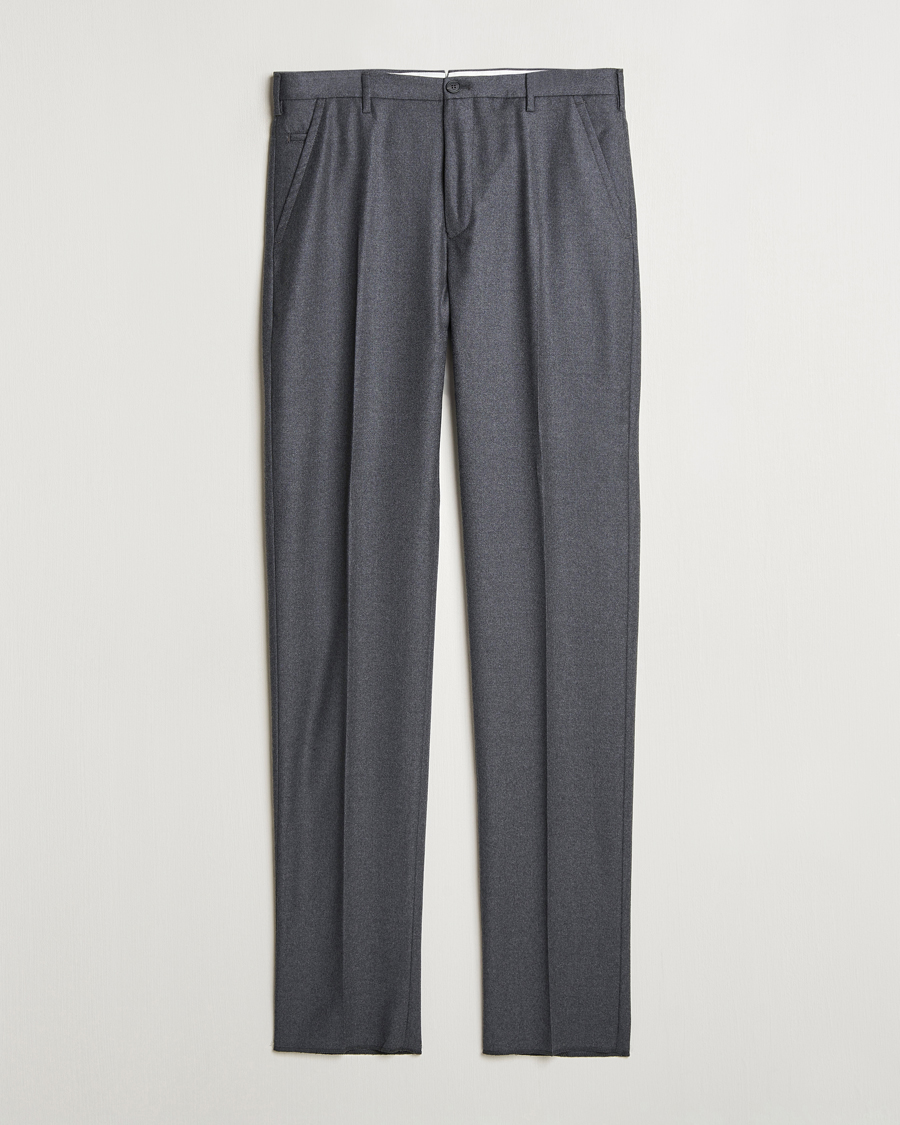 Mies | Housut | Incotex | Regular Fit Flannel Trousers Grey