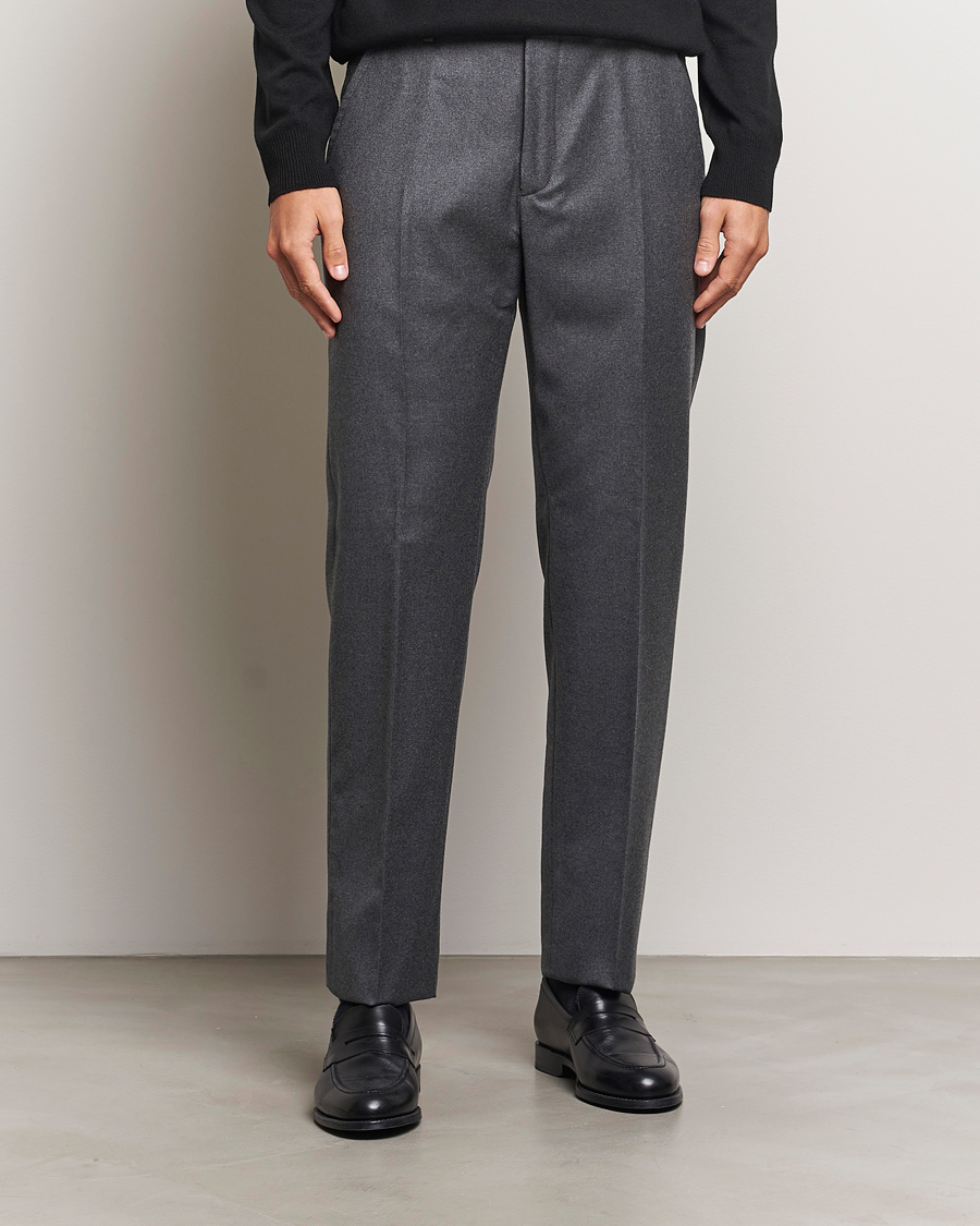 Mies | Housut | Incotex | Regular Fit Flannel Trousers Grey