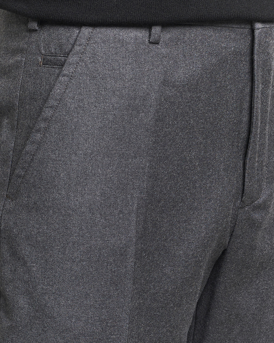 Mies | Housut | Incotex | Regular Fit Flannel Trousers Grey