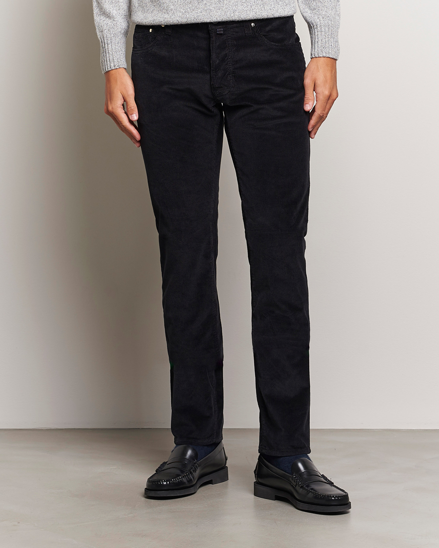 Mies | Housut | Jacob Cohën | Bard 5-Pocket Medium Corduroy Trousers Black