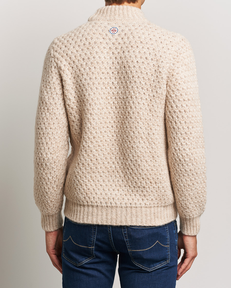 Mies | Puserot | Jacob Cohën | Loose Knit Alpaca/Wool Sweater Melange White