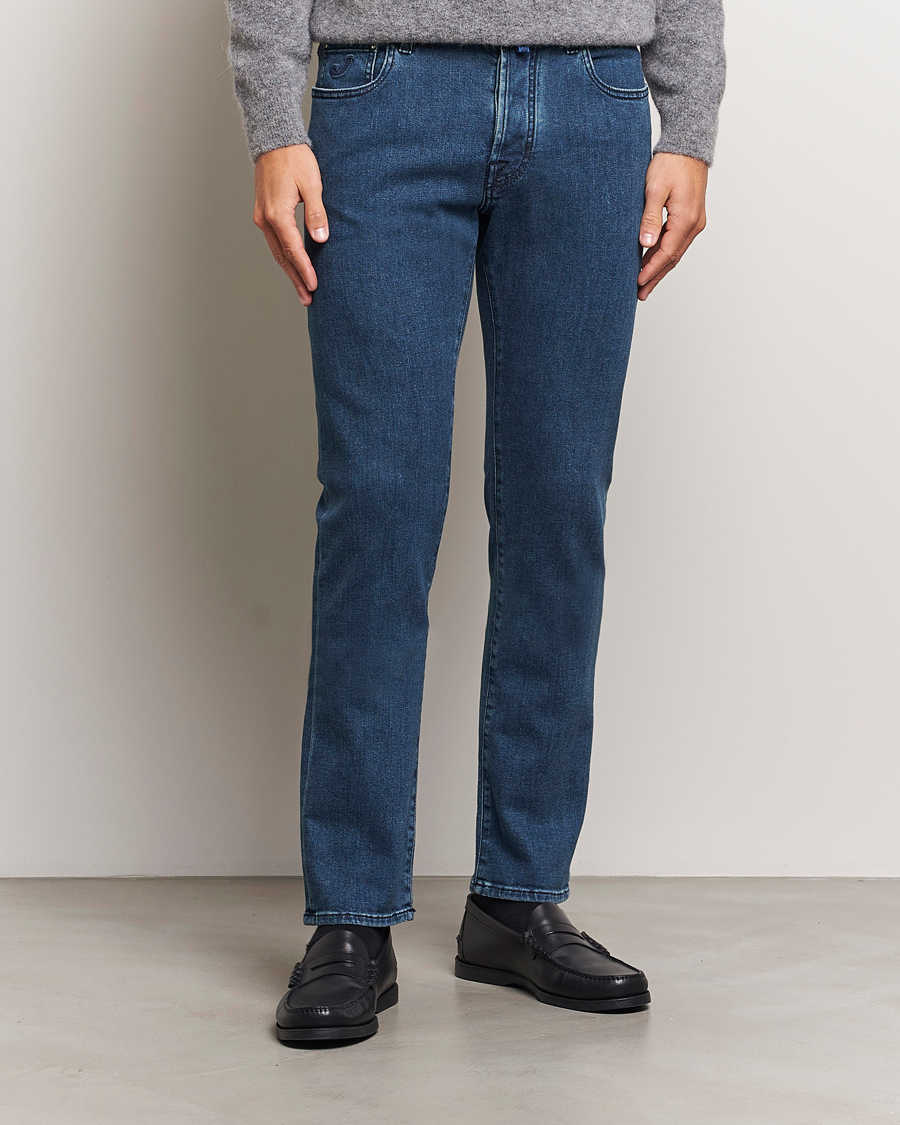 Mies | Farkut | Jacob Cohën | Bard Slim Fit Denim Cachemire Jeans Mid Blue