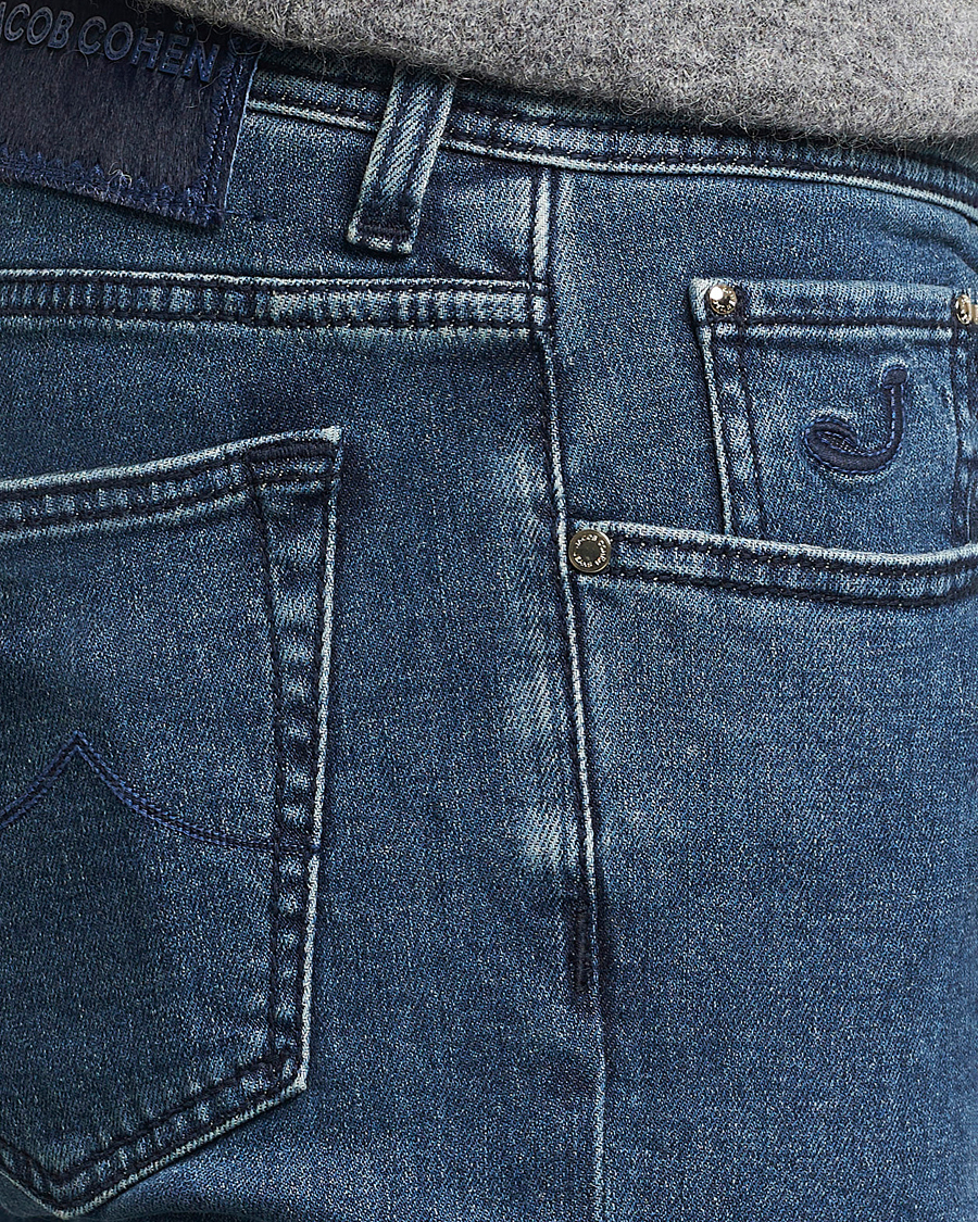 Mies | Farkut | Jacob Cohën | Bard Slim Fit Denim Cachemire Jeans Mid Blue