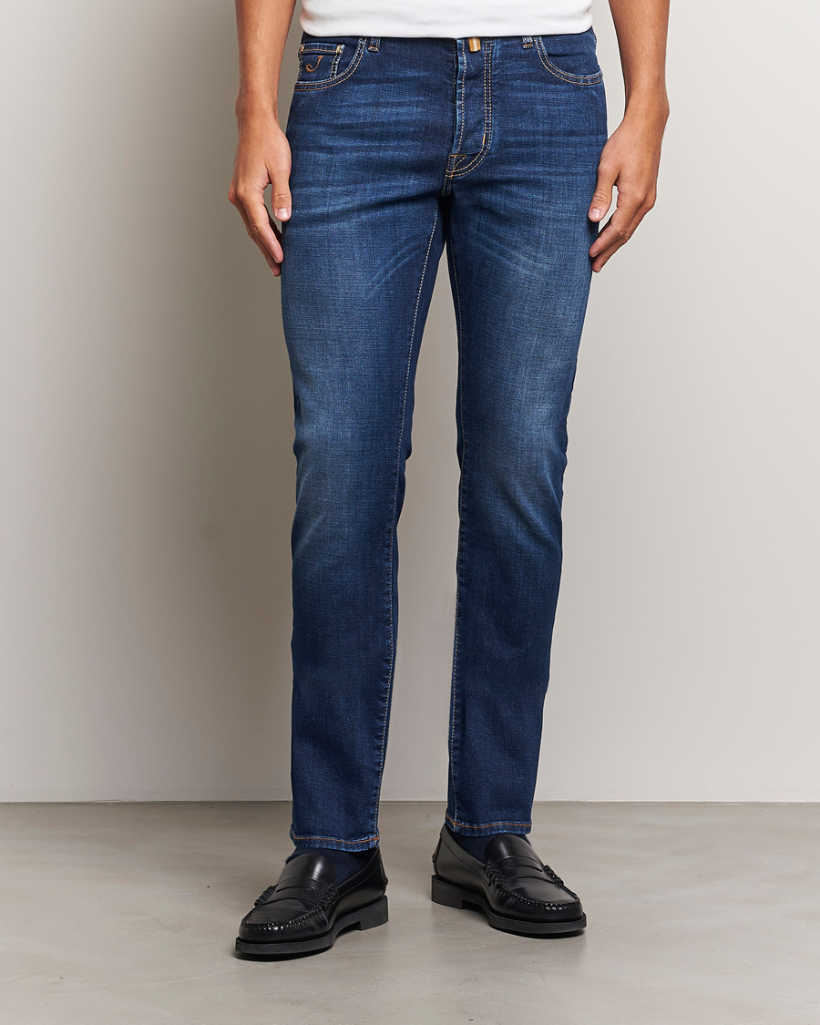 Mies | Farkut | Jacob Cohën | Bard Slim Fit Stretch Jeans Mid Blue