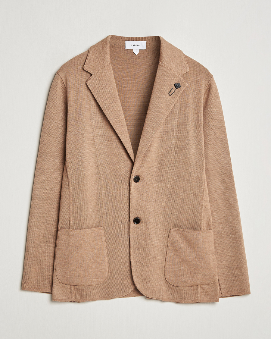 Mies | Pikkutakit | Lardini | Knitted Wool Blazer Beige