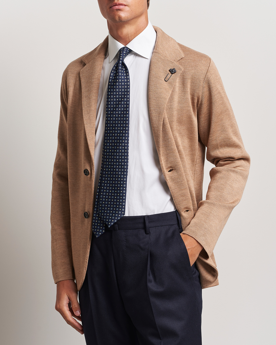 Mies | Pikkutakit | Lardini | Knitted Wool Blazer Beige