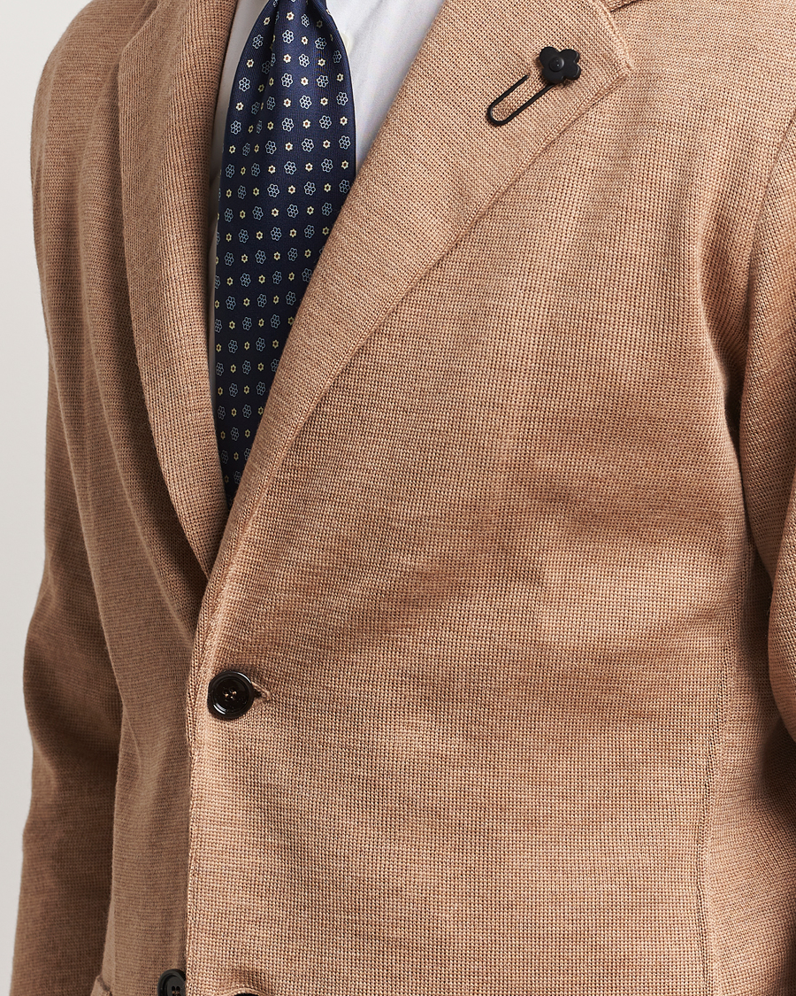 Mies | Pikkutakit | Lardini | Knitted Wool Blazer Beige