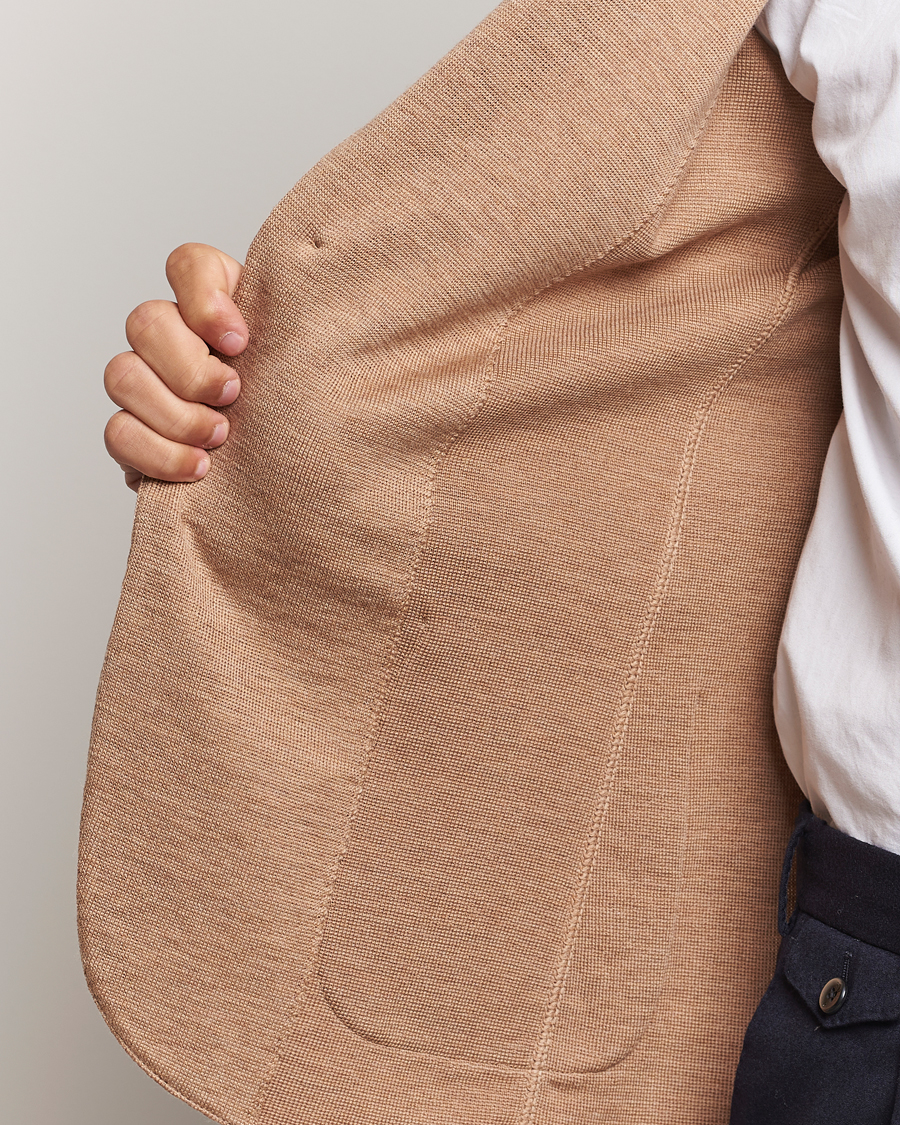 Mies | Pikkutakit | Lardini | Knitted Wool Blazer Beige