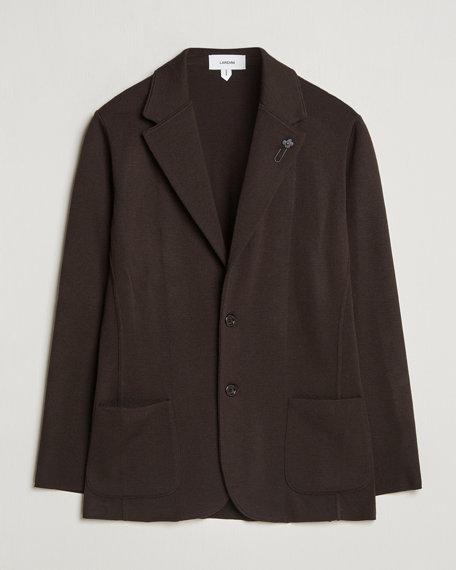 Mies | Pikkutakit | Lardini | Knitted Wool Blazer Brown