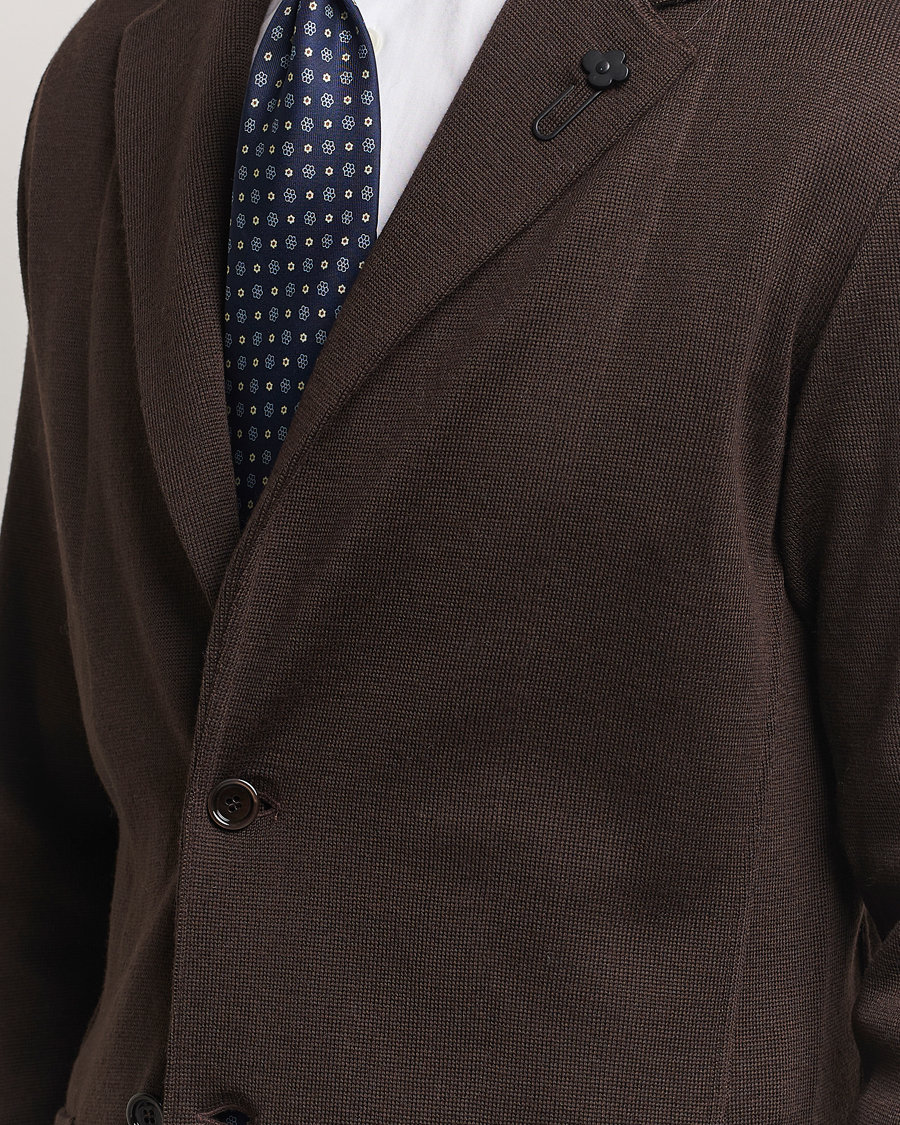 Mies | Pikkutakit | Lardini | Knitted Wool Blazer Brown