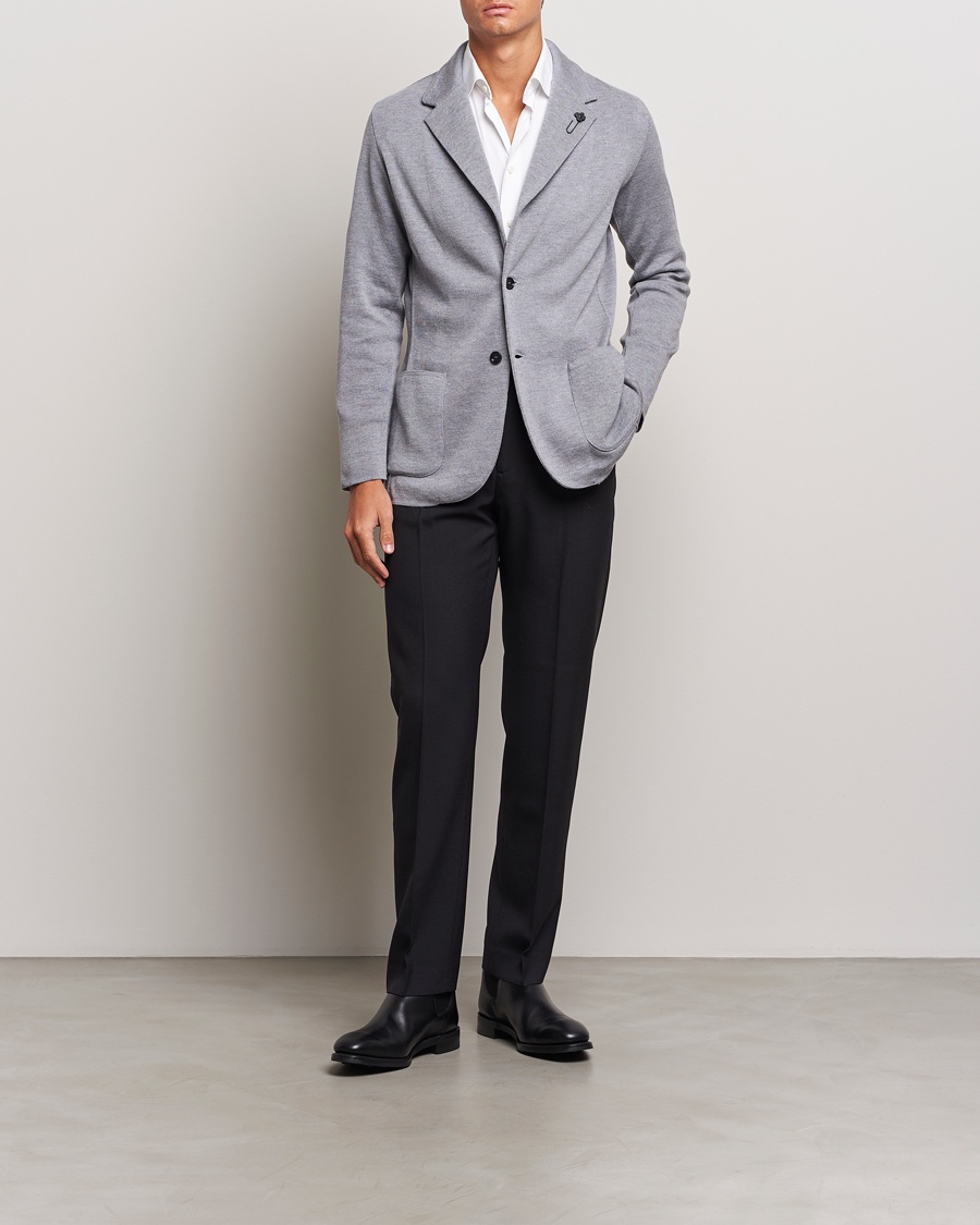 Mies | Pikkutakit | Lardini | Knitted Wool Blazer Grey