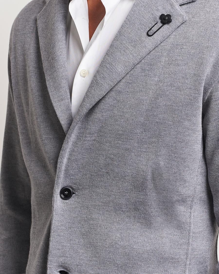 Mies | Pikkutakit | Lardini | Knitted Wool Blazer Grey