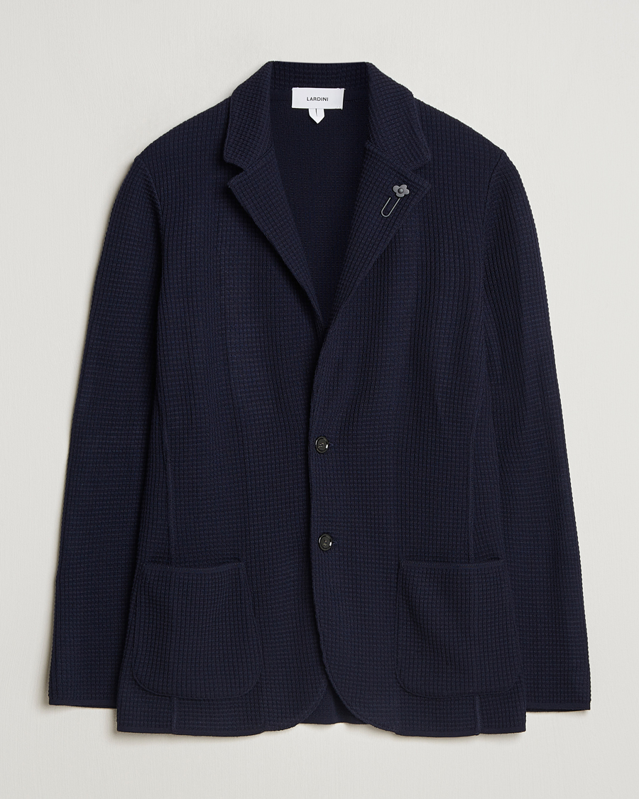 Mies | Pikkutakit | Lardini | Knitted Structure Wool Blazer Navy
