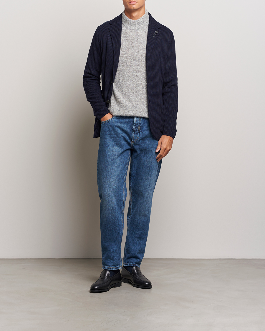 Mies | Pikkutakit | Lardini | Knitted Structure Wool Blazer Navy