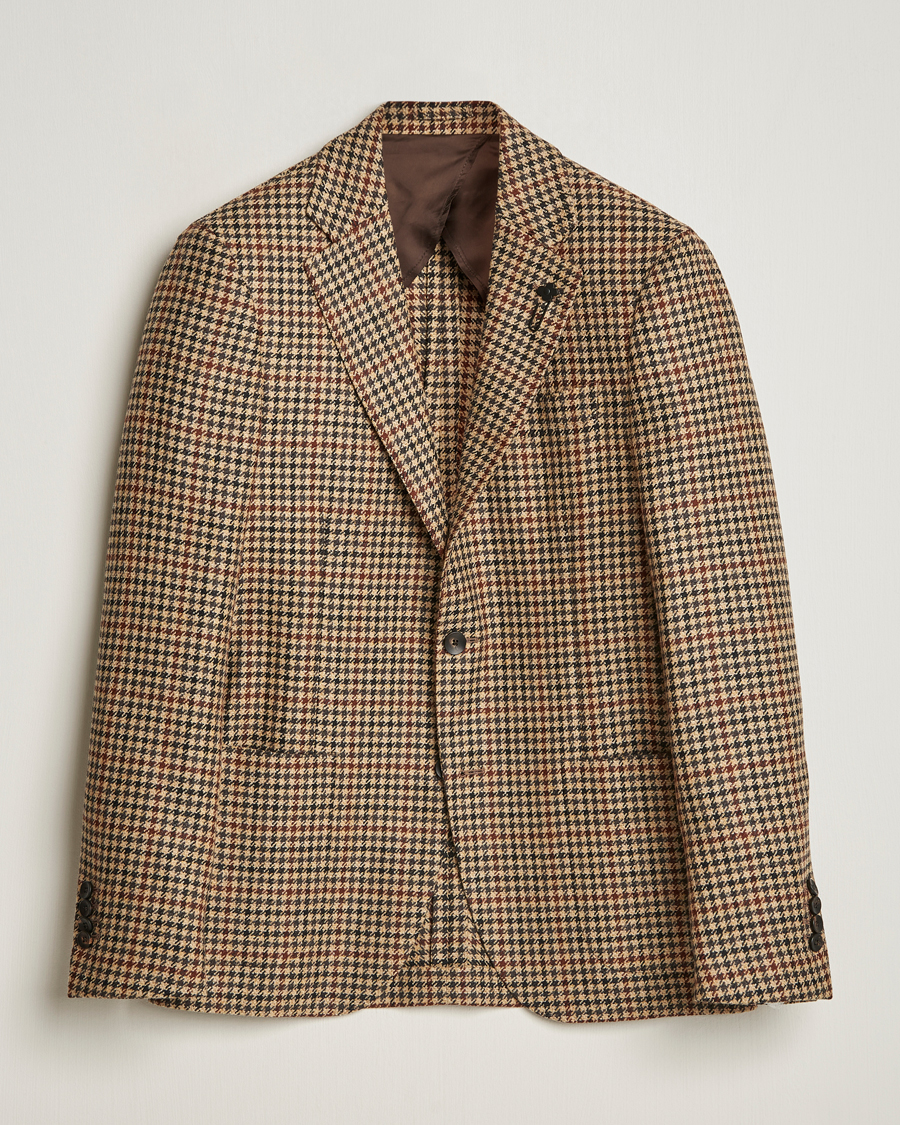 Mies | Pikkutakit | Lardini | Checked Wool/Cashmere Blazer Beige/Brown