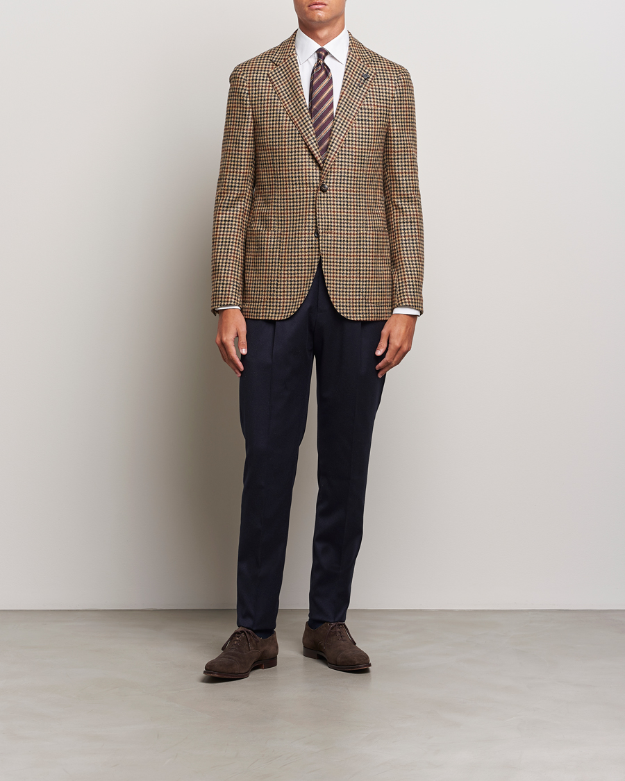 Mies | Pikkutakit | Lardini | Checked Wool/Cashmere Blazer Beige/Brown