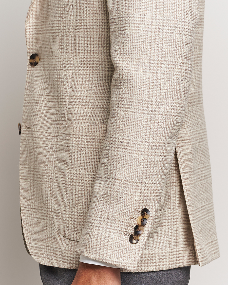 Mies | Pikkutakit | Lardini | Prince of Wales Wool Blazer Light Beige