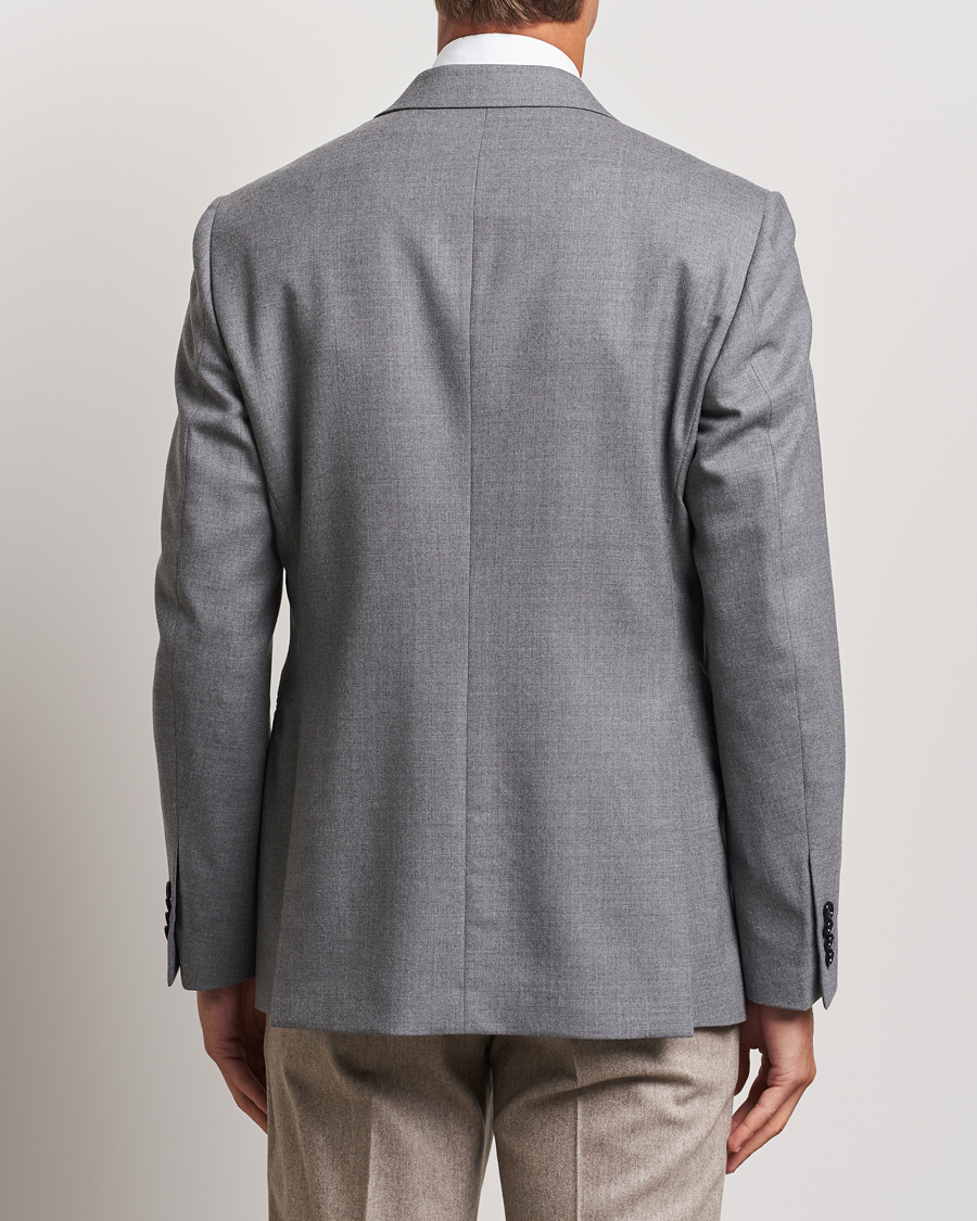 Mies | Pikkutakit | Lardini | Wool Flannel Blazer Light Grey
