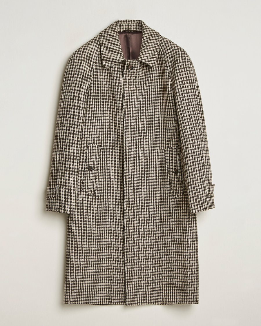 Mies | Takit | Lardini | Houndstooth Wool/Cashmere Coat Brown