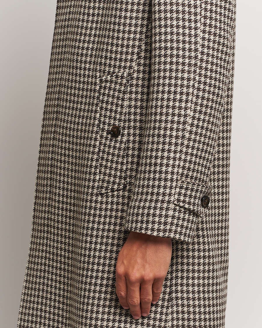 Mies | Takit | Lardini | Houndstooth Wool/Cashmere Coat Brown