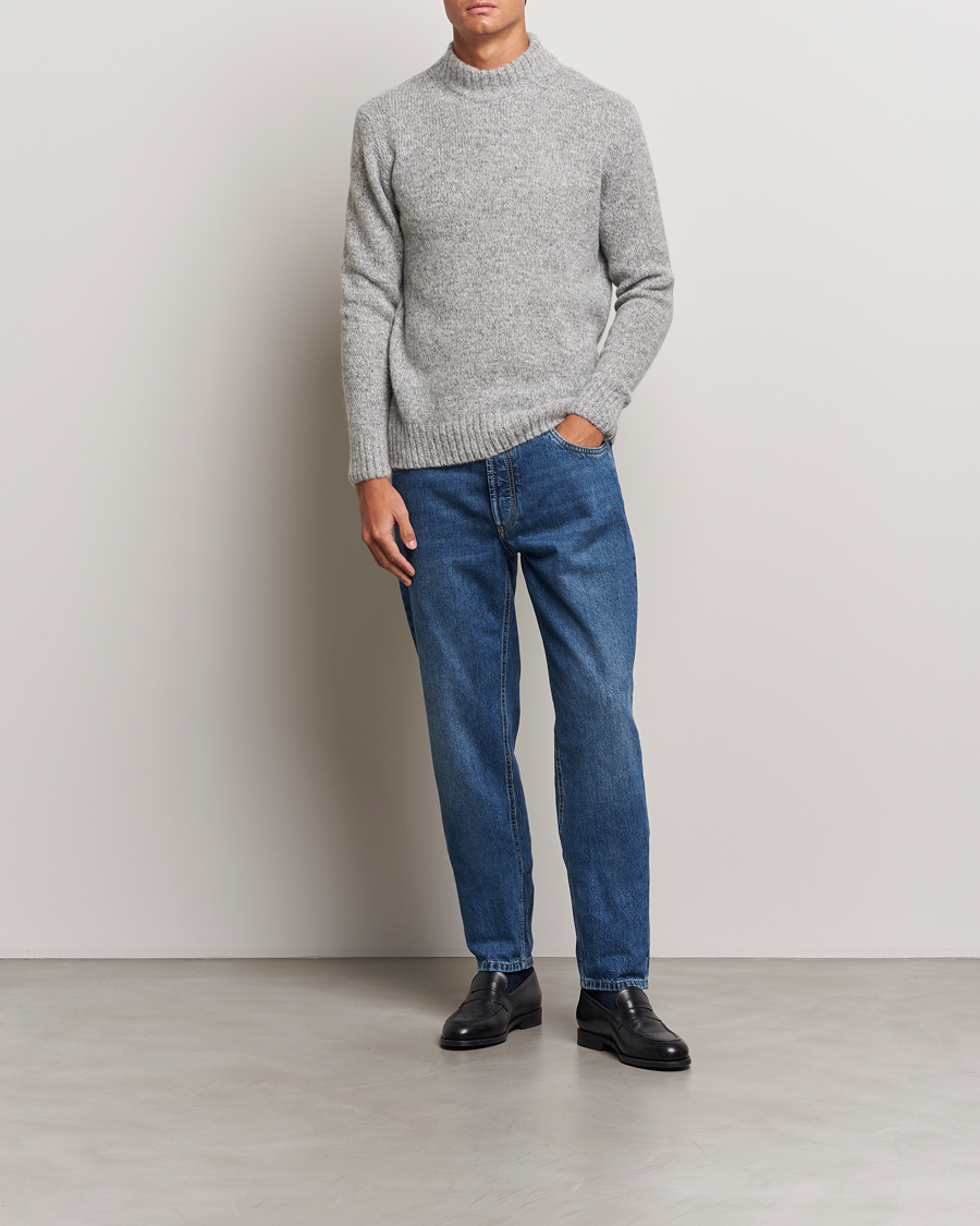 Mies | Puserot | Lardini | Wool/Alpaca Knitted Sweater Grey