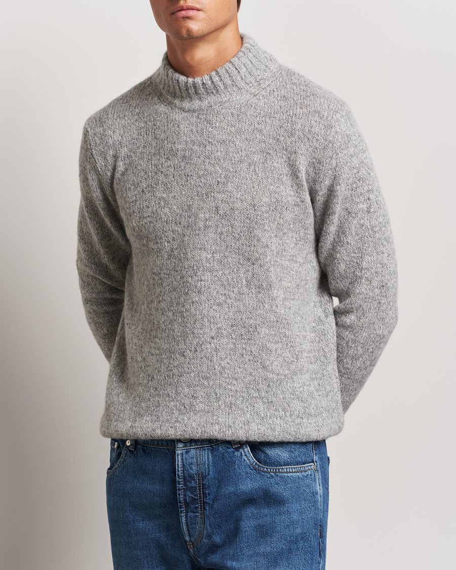Mies | Puserot | Lardini | Wool/Alpaca Knitted Sweater Grey