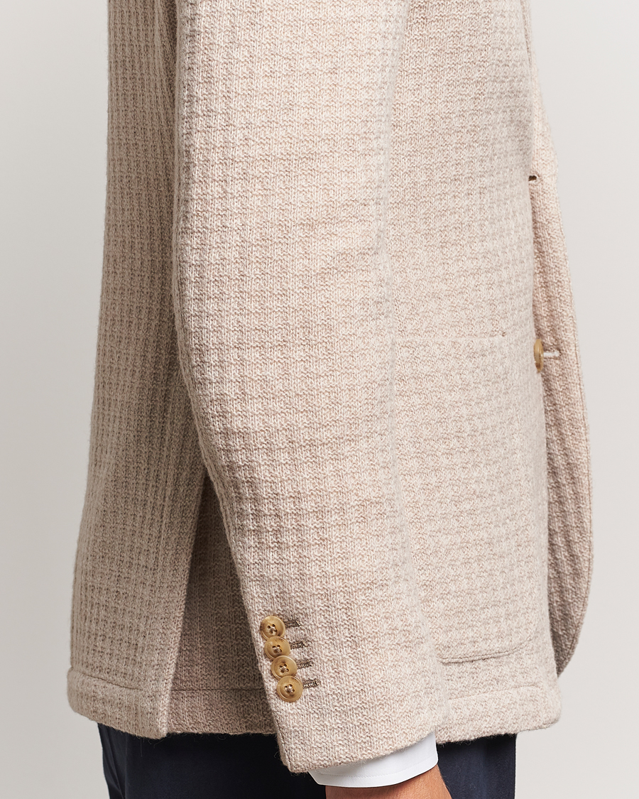 Mies | Pikkutakit | L.B.M. 1911 | Knitted Punto Wool Structure Blazer Camel
