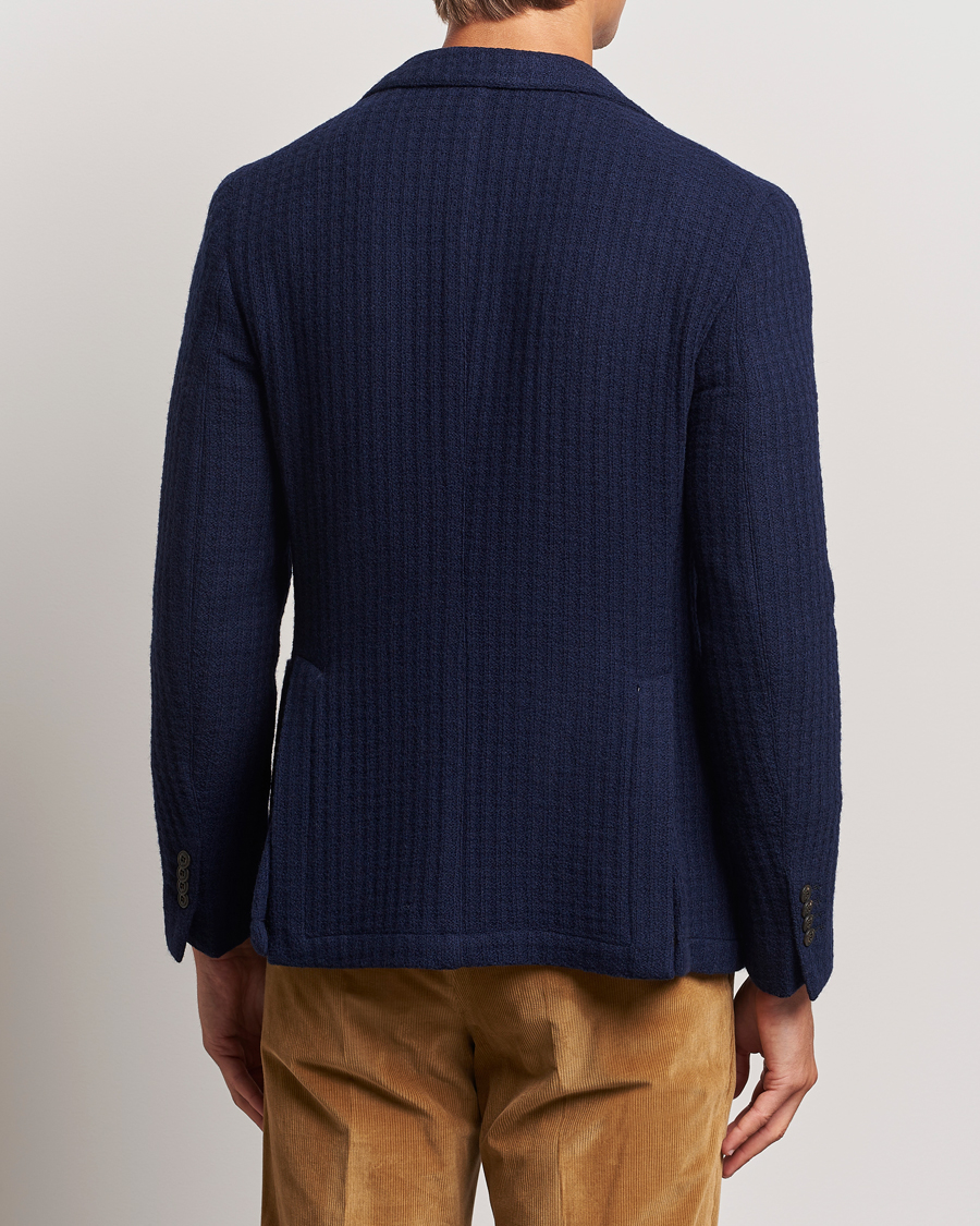 Mies | Pikkutakit | L.B.M. 1911 | Knitted Punto Wool Structure Blazer Navy