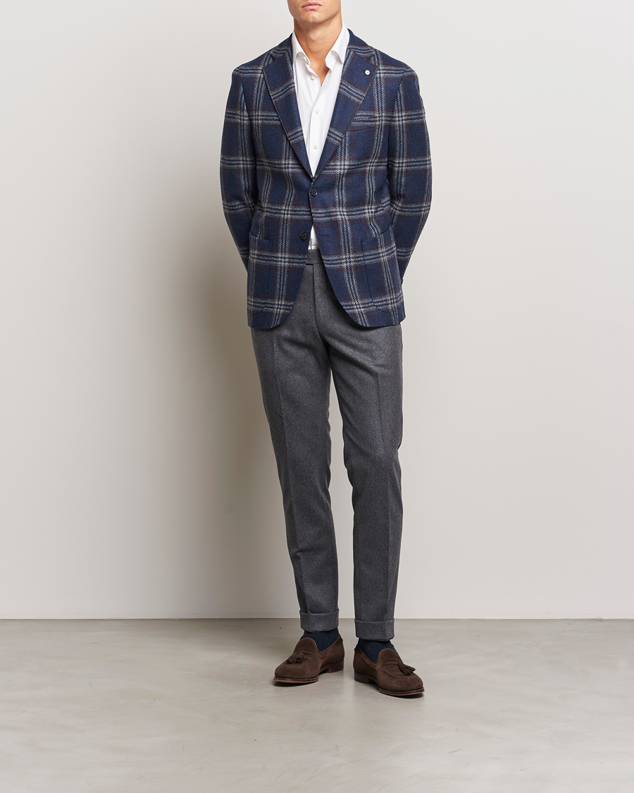 Mies | Pikkutakit | L.B.M. 1911 | Jack Regular Checked Wool Blazer Navy