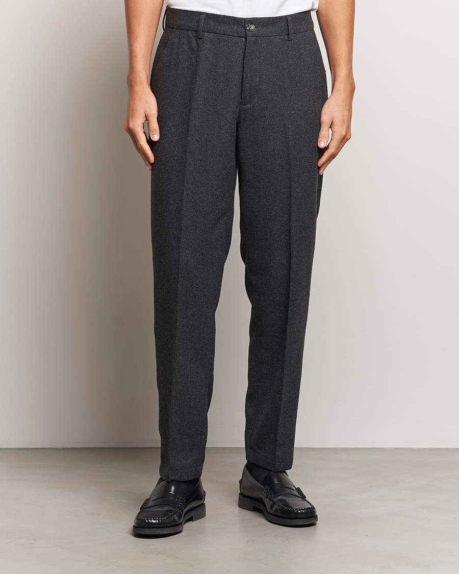 Mies | Housut | LES DEUX | Como Reg Wool Pants Charcoal Melange