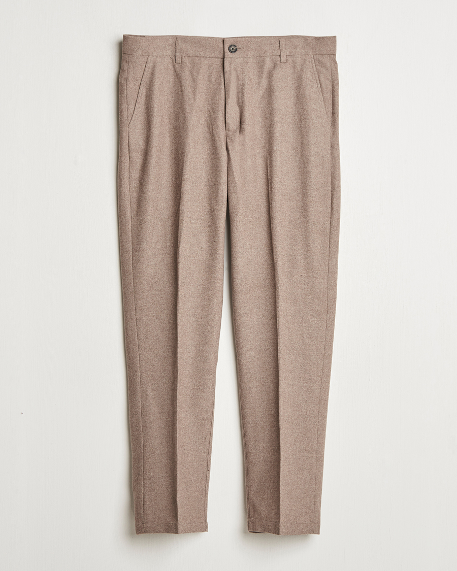 Mies | Housut | LES DEUX | Como Reg Wool Pants Desert Taupe Melange
