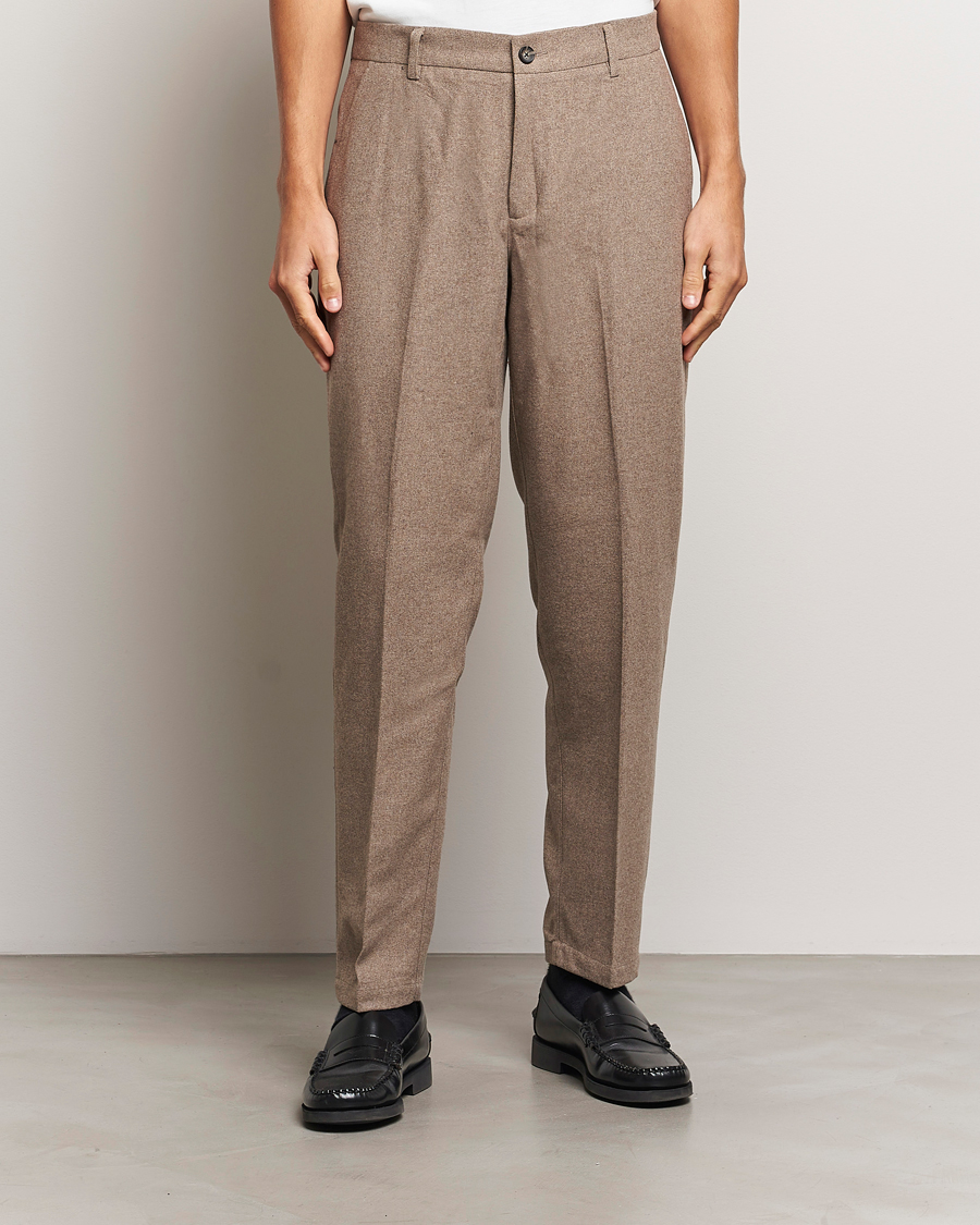 Mies | Housut | LES DEUX | Como Reg Wool Pants Desert Taupe Melange