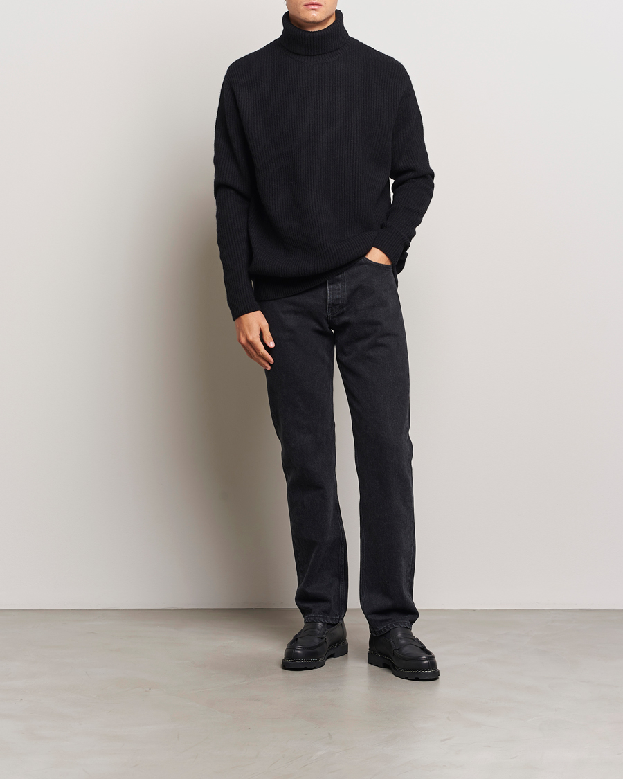 Mies | Puserot | LES DEUX | Eddie Wool Rib Rollneck Black