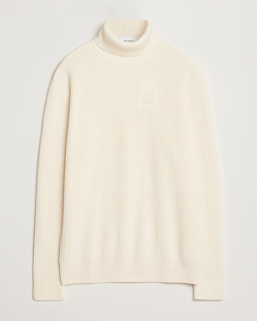 Mies | Puserot | LES DEUX | Eddie Wool Rib Rollneck Ivory