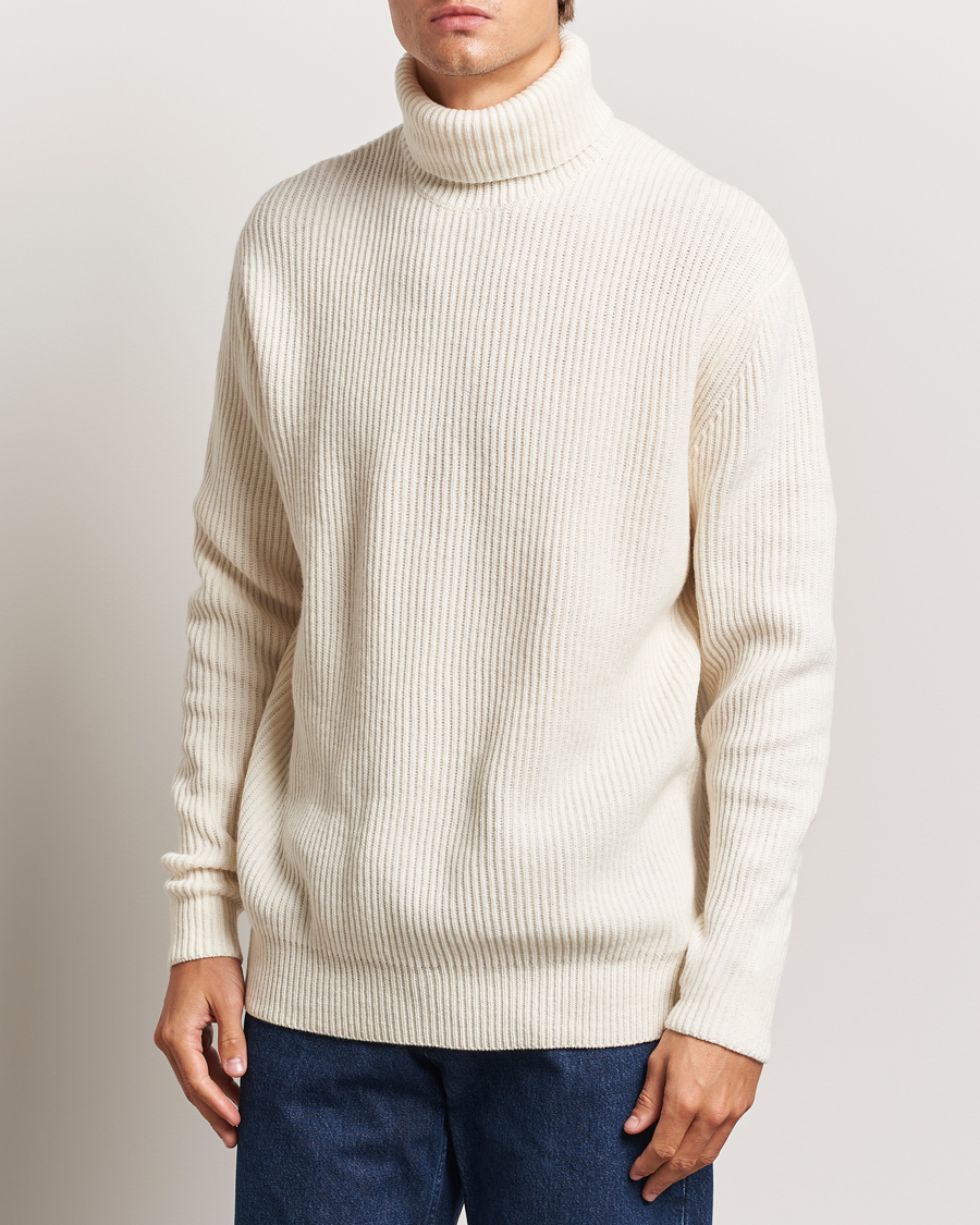 Mies | Puserot | LES DEUX | Eddie Wool Rib Rollneck Ivory
