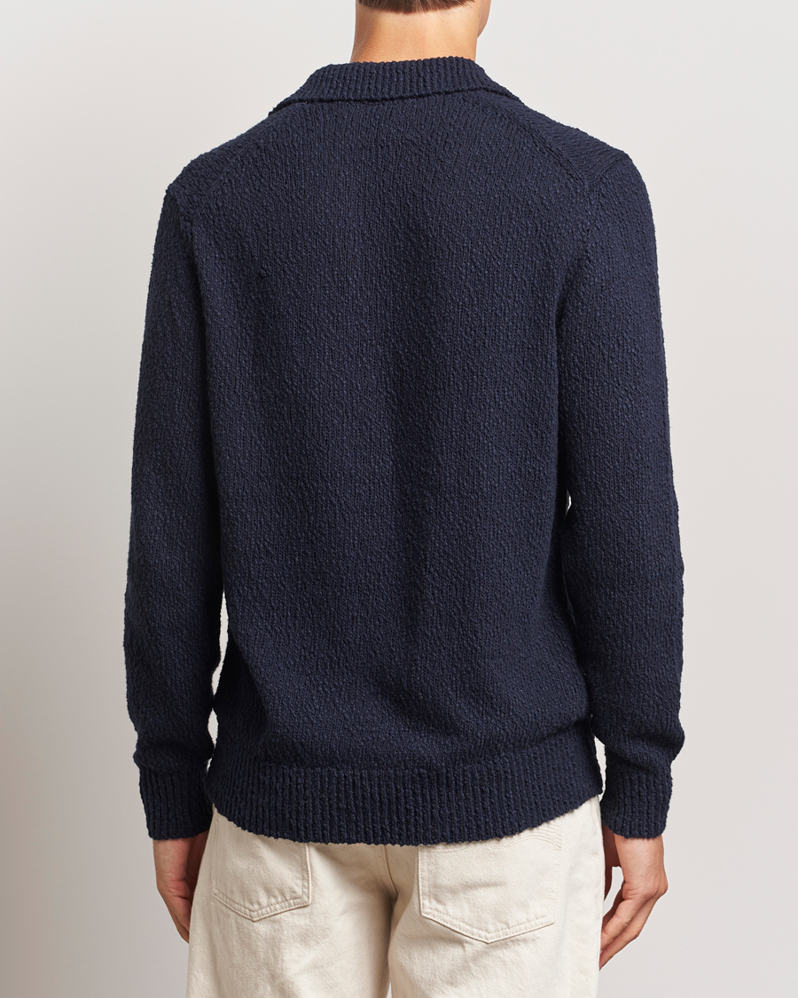 Mies | Puserot | LES DEUX | Errol Cotton Rugby Knit Dark Navy