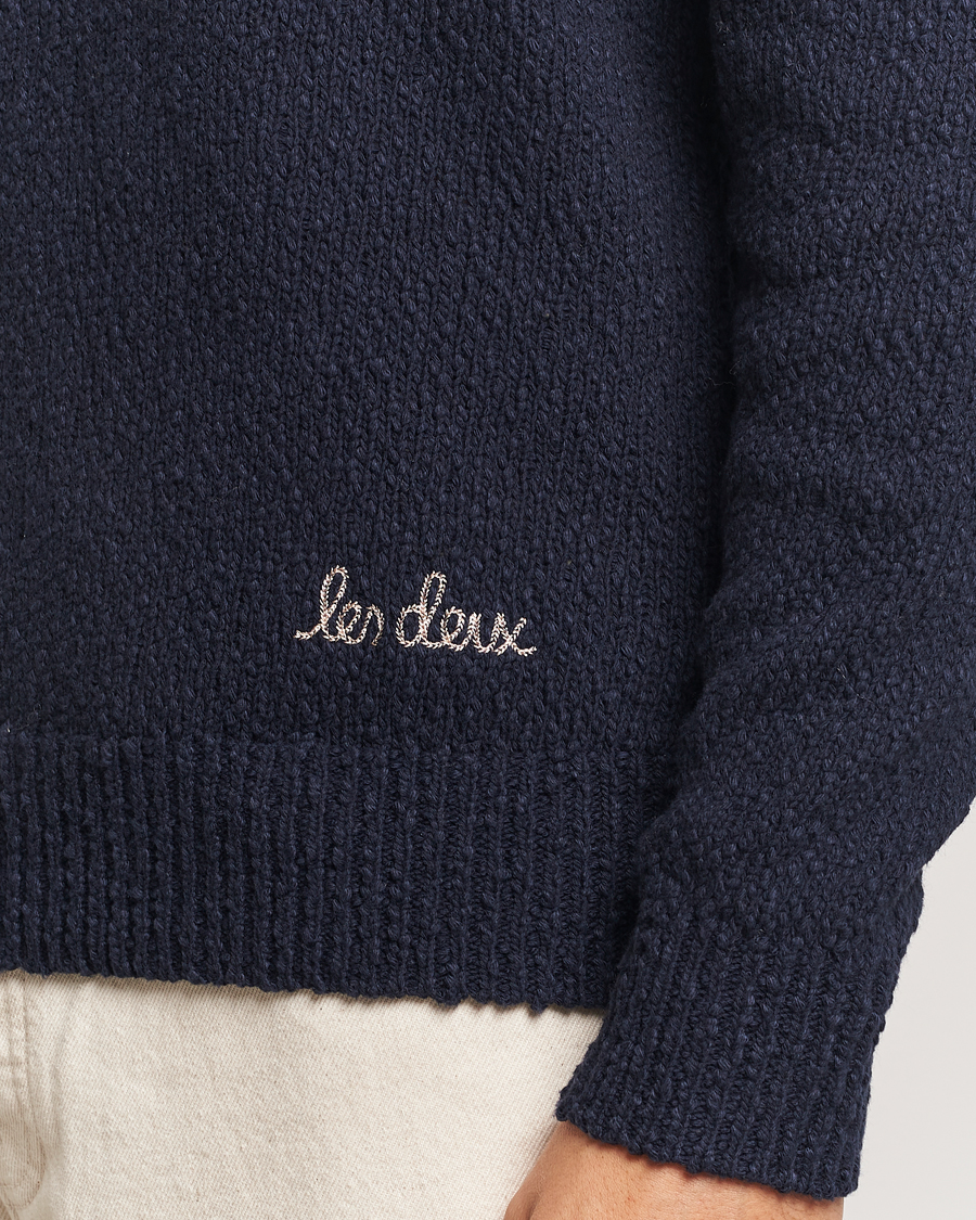 Mies | Puserot | LES DEUX | Errol Cotton Rugby Knit Dark Navy