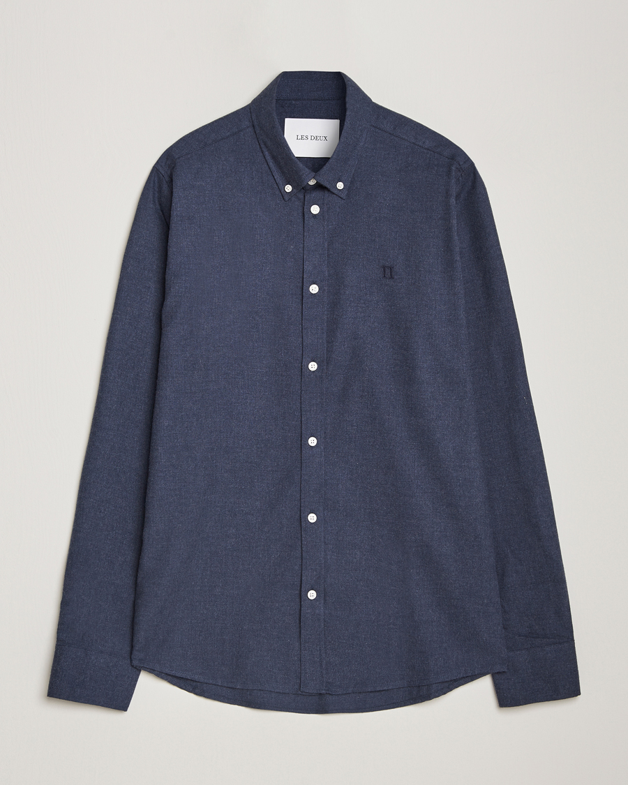 Mies | Kauluspaidat | LES DEUX | Dessert Reg Shirt Dark Navy Melange